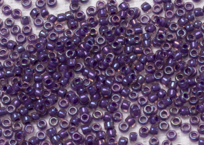 Бисер Япония круглый 15/0 10 г 0928 розалин/пурпурный радужный, окрашенный изнутри