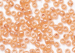 Бисер Япония круглый 11/0 10 г PF2112 молочный грейпфрут, серебряная линия внутри